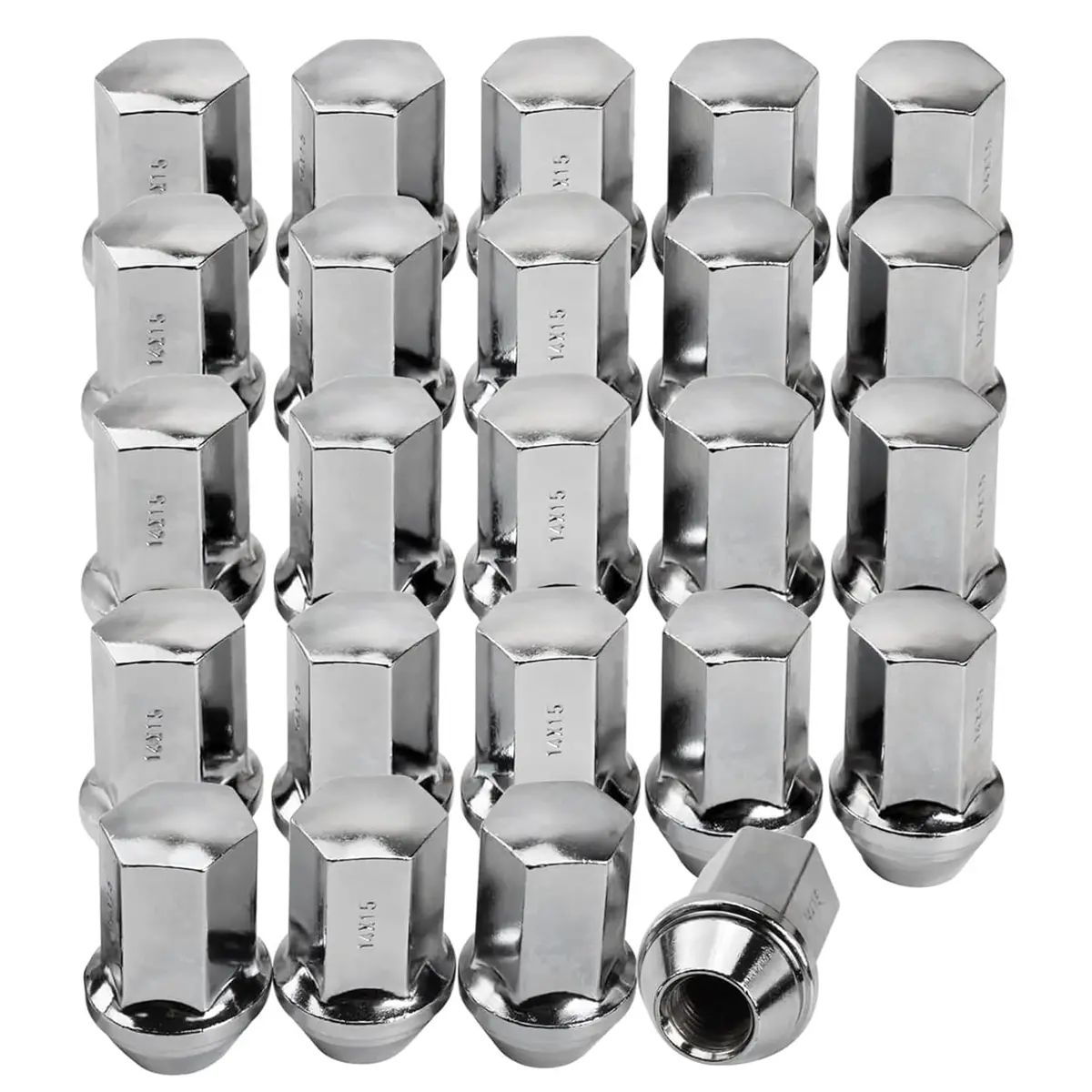 Ford Oem Style Xlong Bulge Chrome 14X1.5 13/16" Hex 1.90" 1
