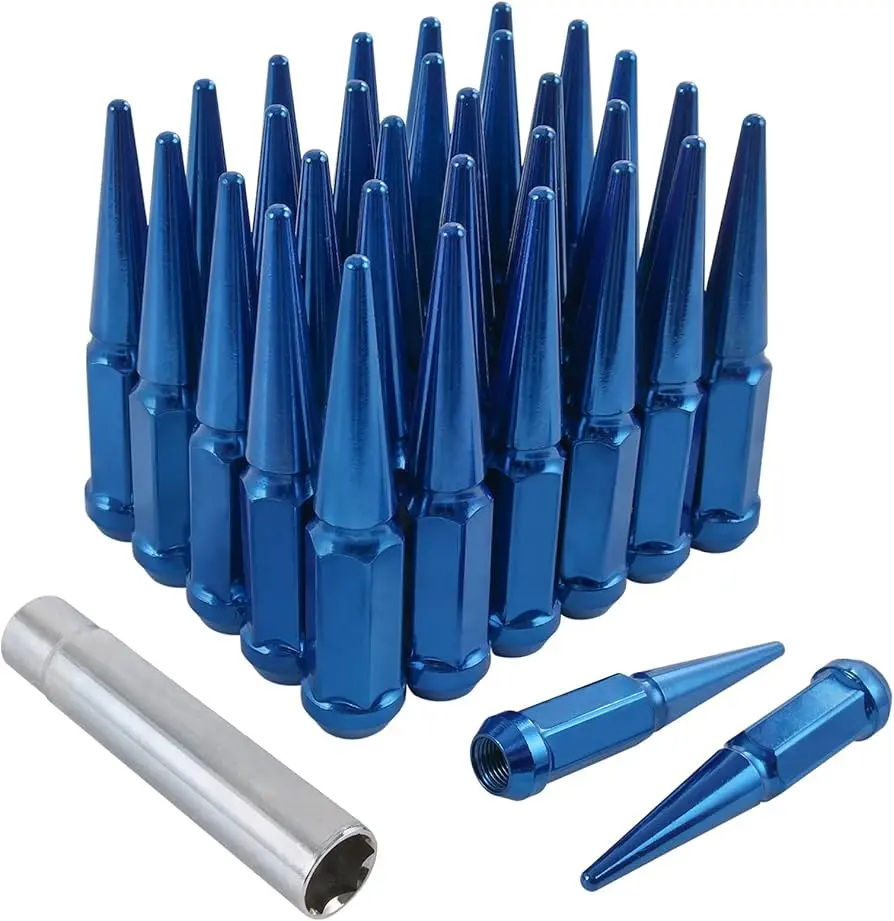 Spike Lug Nuts - Blue Closed - 14X1.5 - 32 Pack 1