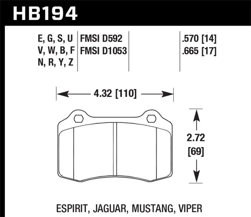 Hawk Hps 5.0 High-Performance Rear Brake Pads For 2005 Volvo S40 1