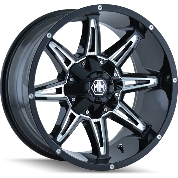 Mayhem Rampage 8090 Black/Milled Spokes | 18X9 5X114.3/5X127 -12 87Mm ( Minimum 5 ) 1