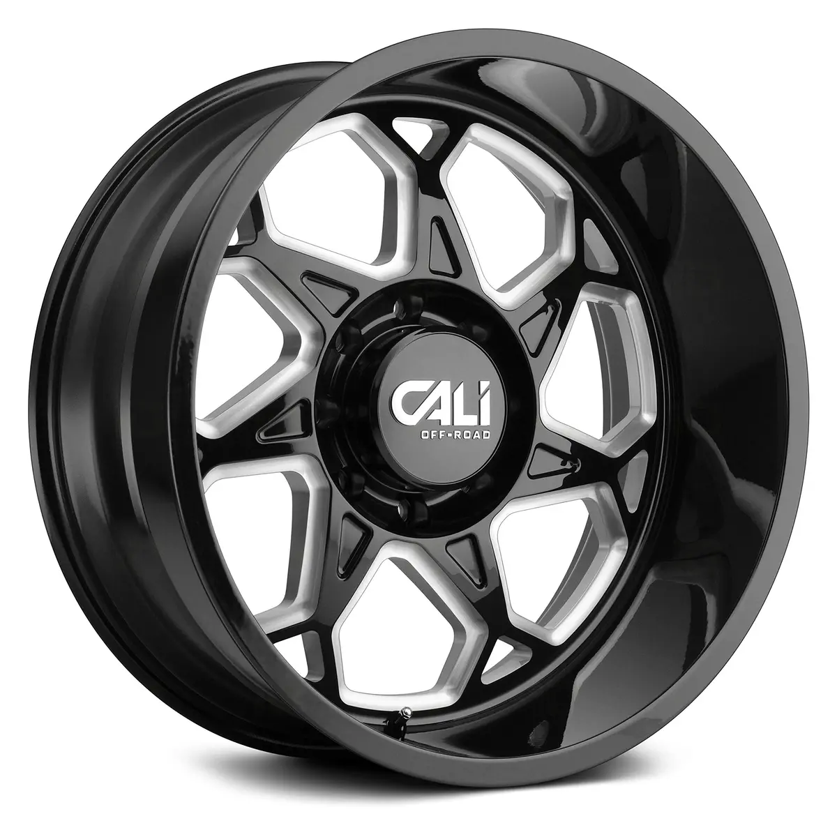 Cali Off-Road Sevenfold 9111 Gloss Black/Milled 24X12 6X139.7 -51Mm 106Mm 1