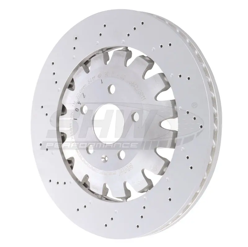 Shw Drilled And Dimpled Lightweight Brake Rotors — Front — For 2018–2021 Audi Tt Quattro 2.0L 1