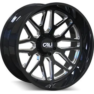 Cali Off-Road Invader Gloss Black Milled| 22X12 -51 Et 6X139.7 (106 Mm Hub) 1