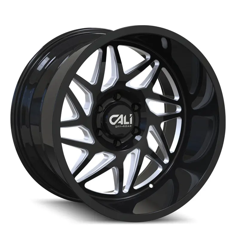 Cali Off-Road Gemini Gloss Black Milled 20X10 -25 6X139.7Mm 106Mm 1