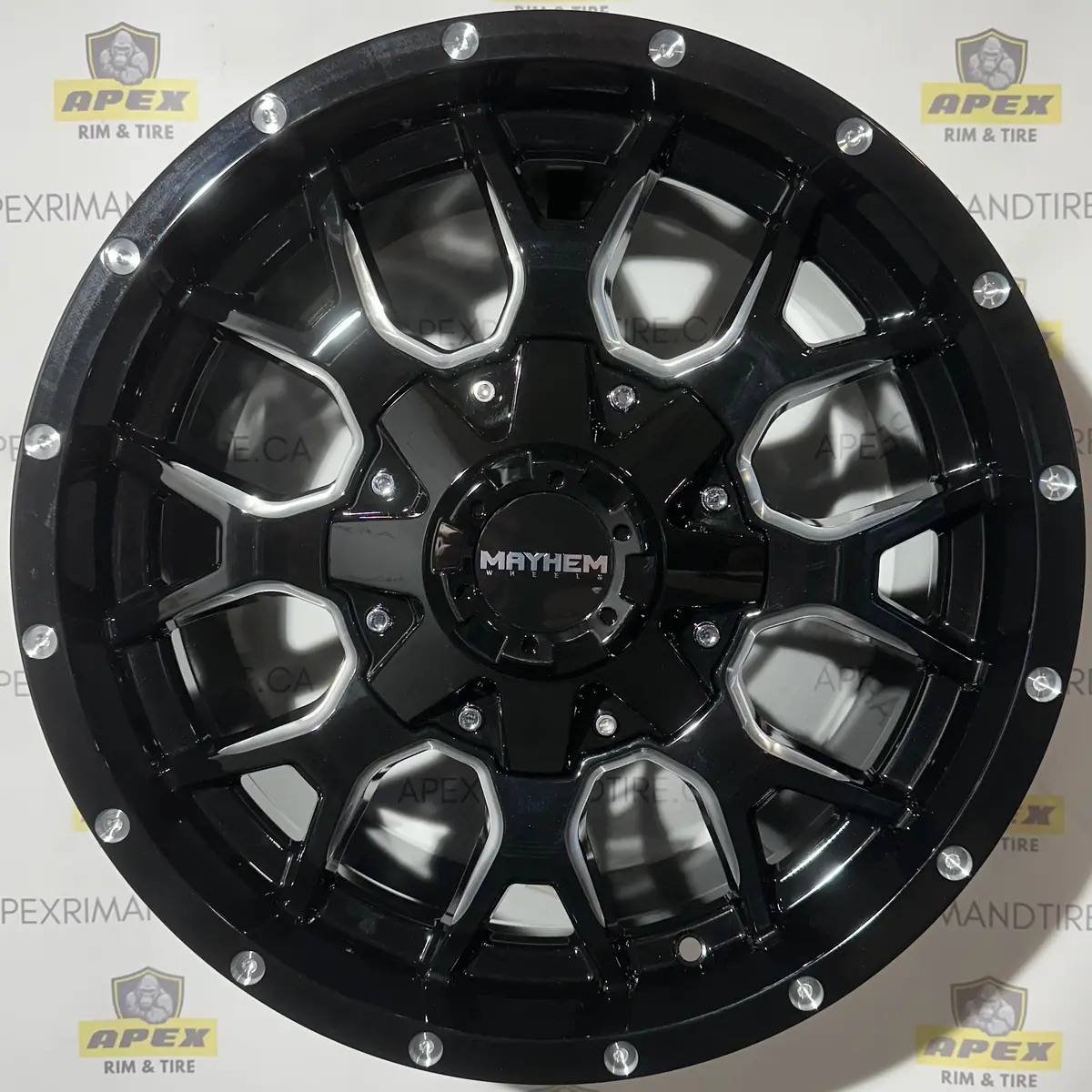 Mayhem Warrior 8015 Black/Milled Spokes | 20X9 6X135/6X139.7 +18 (106Mm Hub) 1