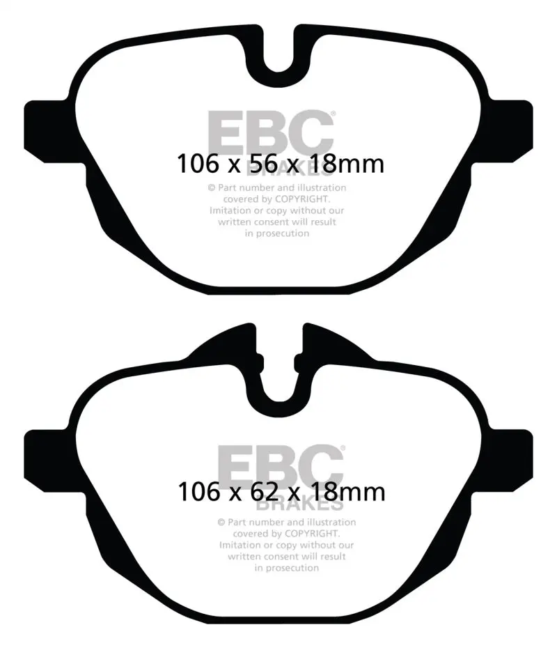 Ebc Redstuff Rear Brake Pads For 2011+ Bmw X3 2.0L Turbo (F25) 1