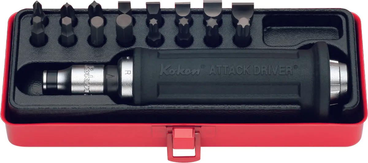 3/8 Sq. Dr. Attack Driver Set     Rubber Grip 6 Pieces 1