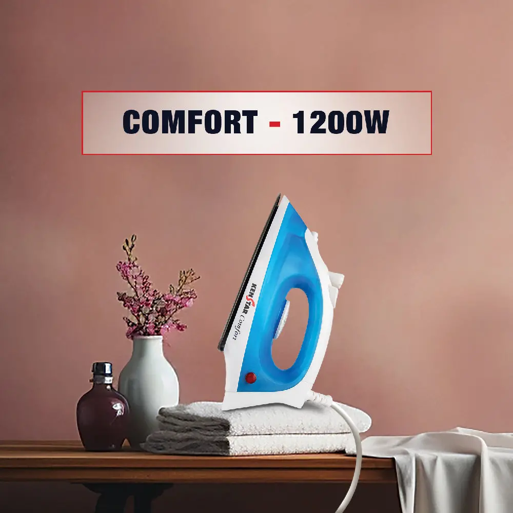 Comfort 1200W Steam Iron, With Temperature Control Knob 1