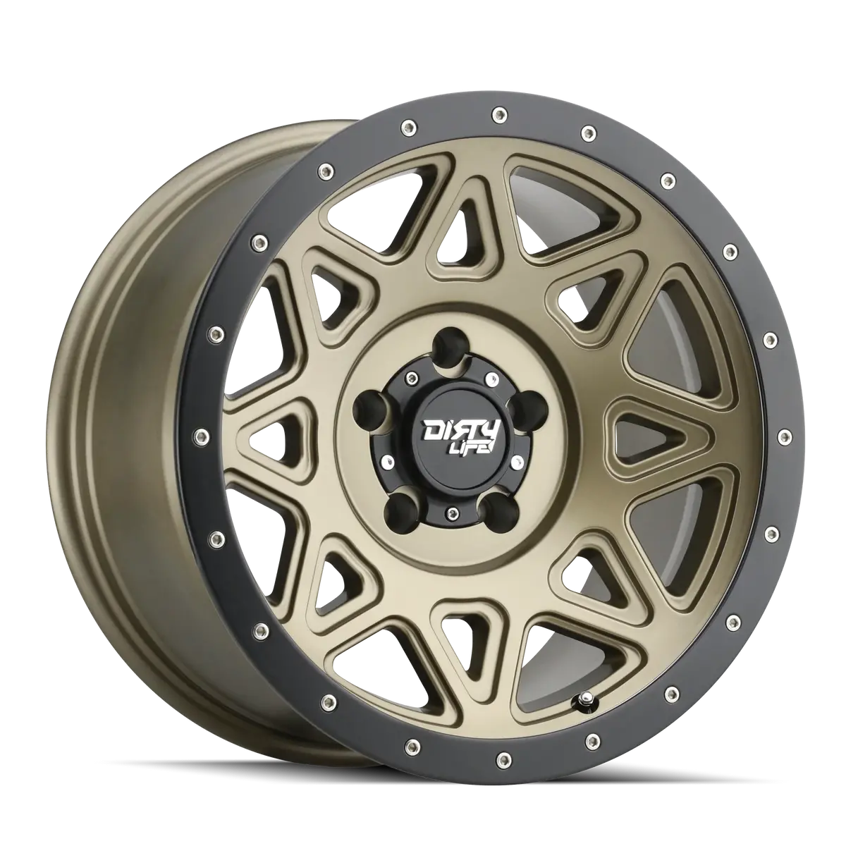 Dirty Life Theory 9305 Matte Gold W/Matte Black Lip | 20X9 8X165.1 +0 130.8 1