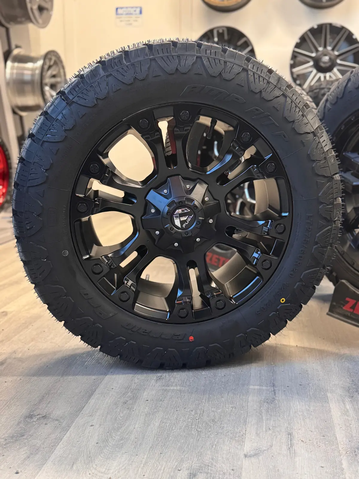 (Set Of Four) Fuel Vapor Matte Black 20X9 +19 6X135/6X139.7 106.1Mm | 275/60R20 Amp Terrain Pro 1