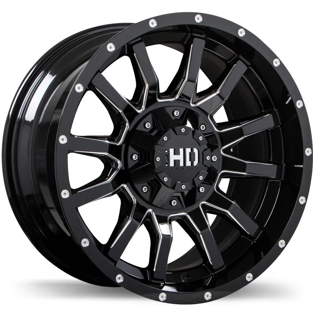 Fast Hd Traxx Gloss Black Milled 20X10 -15 5X127/5X139.7Mm 87.1Mm 1
