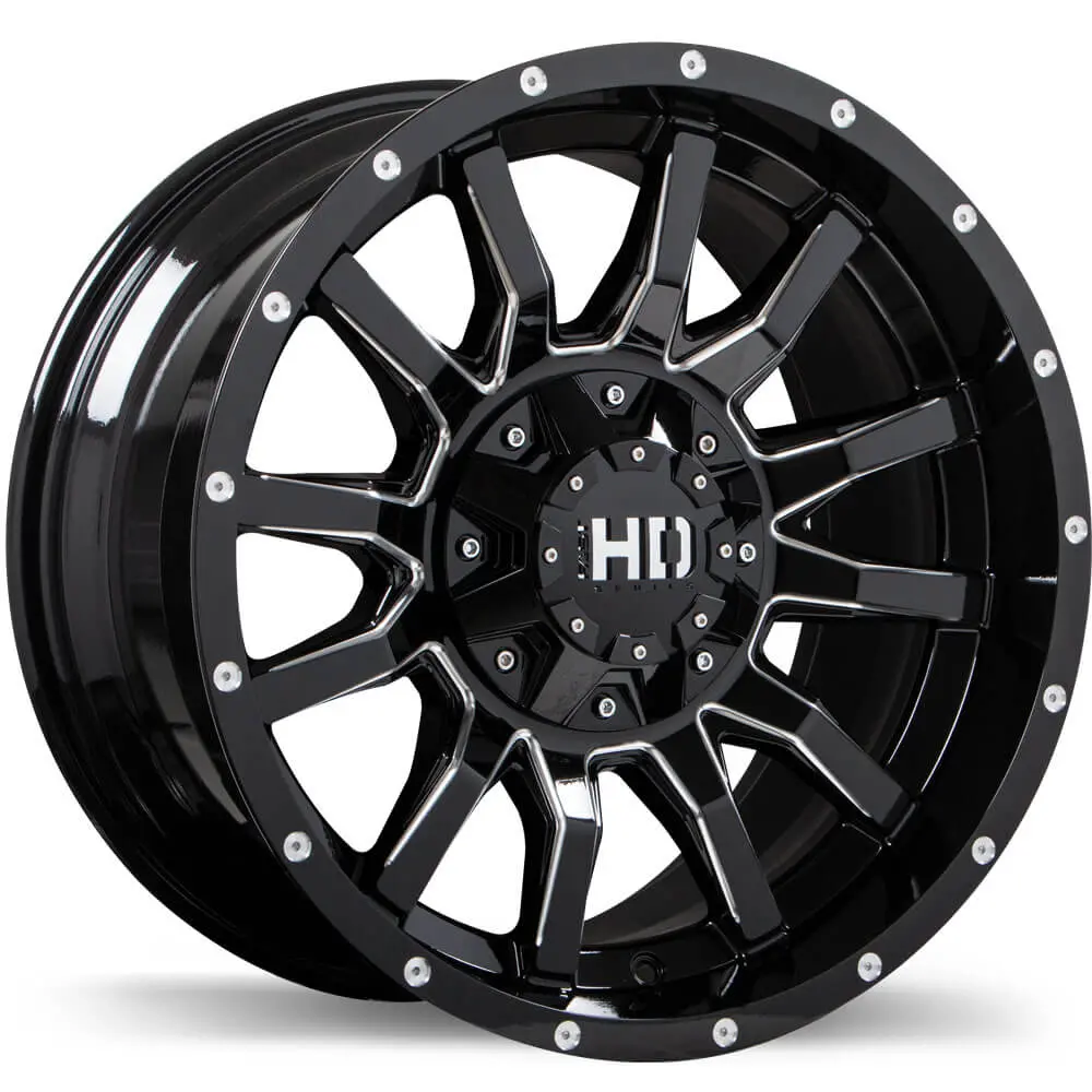 Fast Hd Traxx Gloss Blk Milled 17X9 -15 6X135/6X139.7Mm 87.1Mm 1