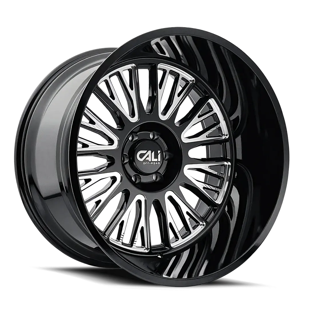 Cali Off-Road Vertex Gloss Black Milled 20X10 -25 5X139.7Mm 87.1Mm 1