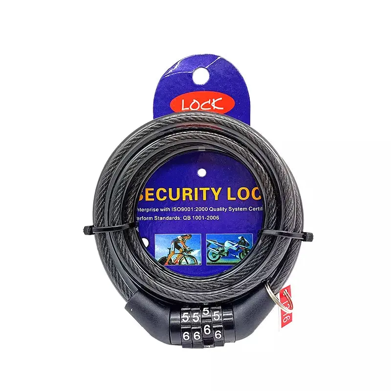 4 Code Anti Theft Bicycle Cable Lock Security Combination Password Chain Lock 1