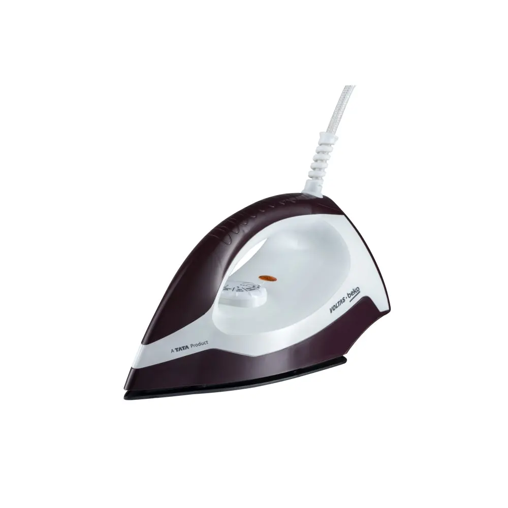 1000 W Dry Iron (I1000vd-Bgwh, Burgundy-White, With Crease-Busting Greblon Soleplate) , Voltas Beko, A Tata Product 1