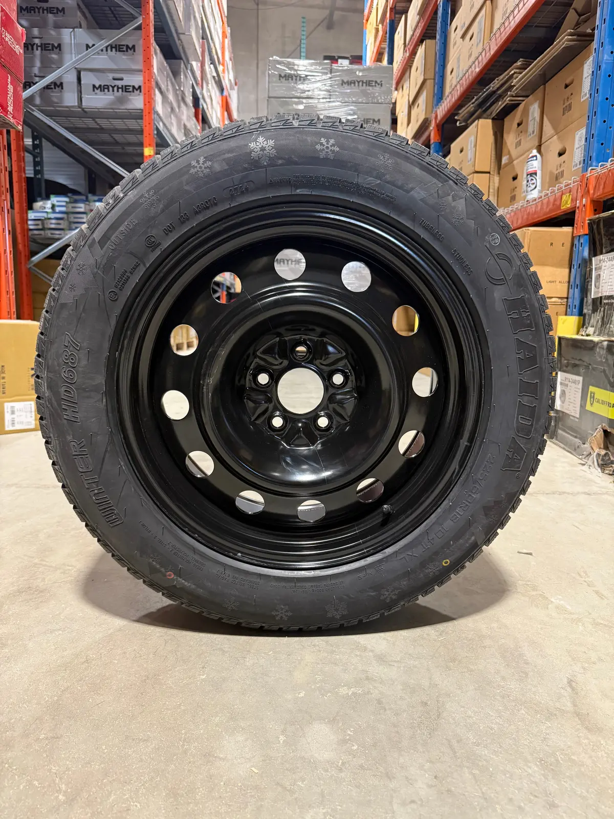 (Set Of Four) Performance Steel Wheel 17X7 5X114.3 +40 | 235/65R17 Haida 677 Ultra-Grip Winter Tires ( Honda, Buick, Mazda, Ford, Chevy And More!) 1