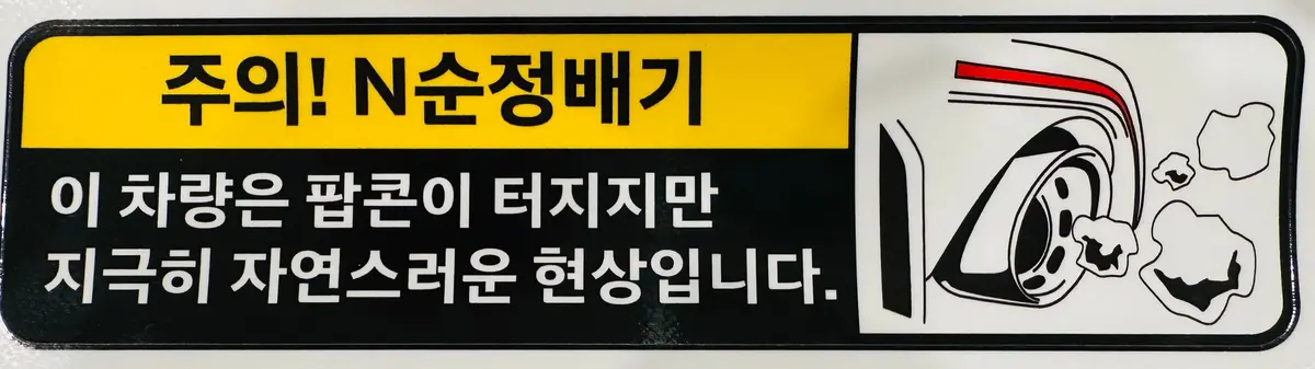 N Performance Vehicle Exhaust Warning Sticker For Elantra - Kona - Veloster 1