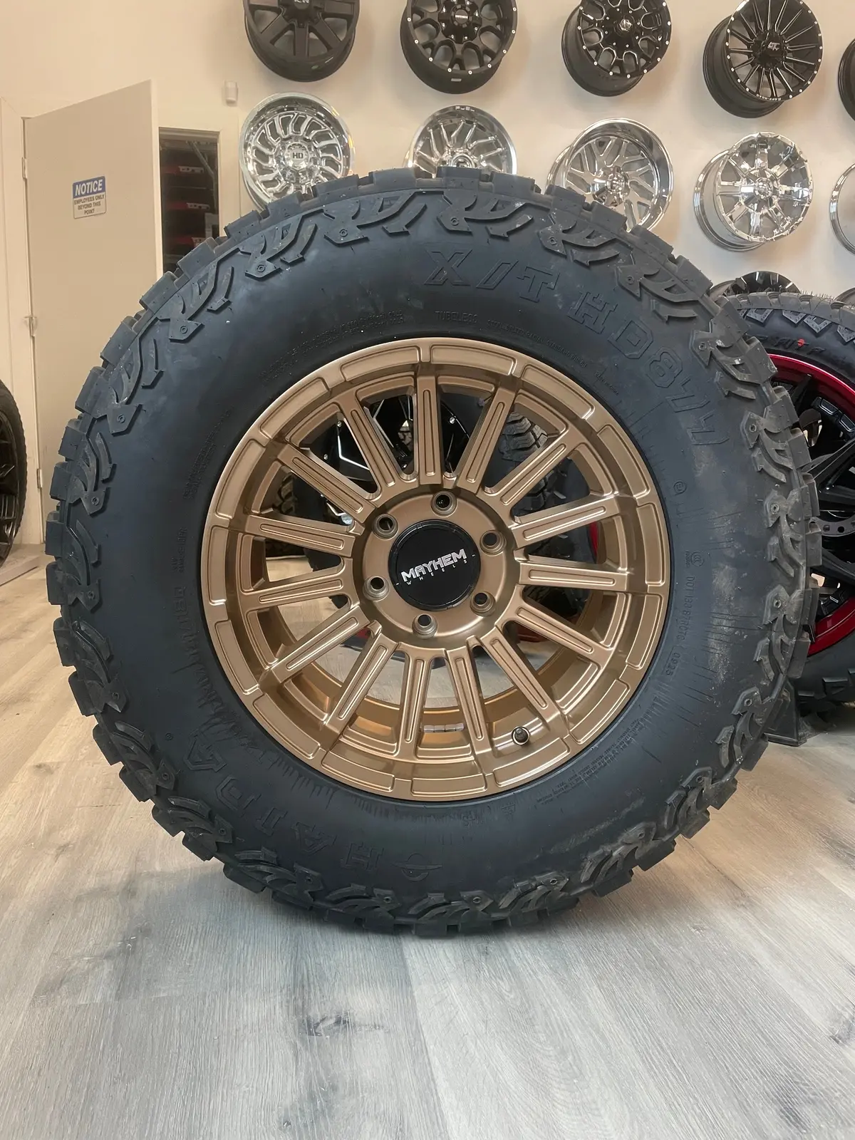 (Set Of Four) Mayhem Granite 17X9 6X139.7 +0 Bronze | 275/70R17 Haida 877 X/T 3Pms ( Tacoma, Tundra, Ram, Silverado, Sierra ) 1