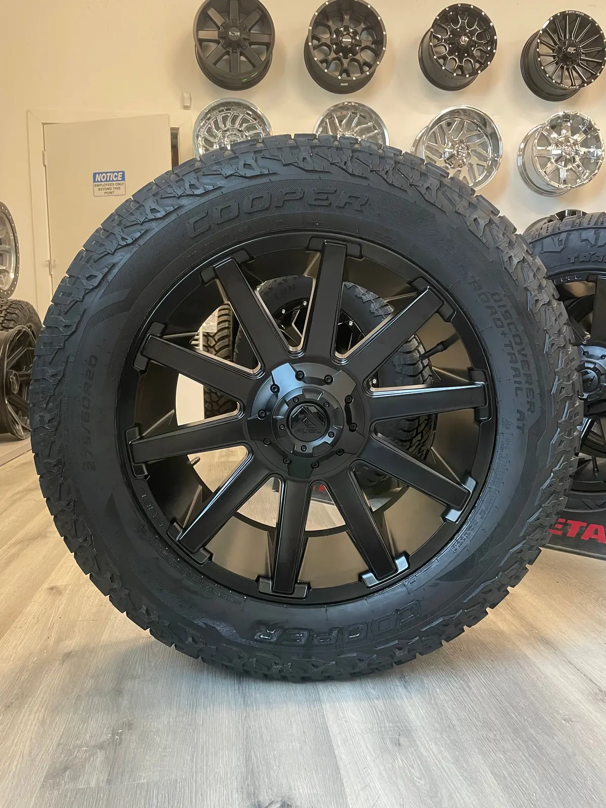 (Set Of Four) Fuel Contra 20X9 6X135/6X139.7 +19 Matte Blk | 275/60R20 Cooper Road And Trail All Terrain 3Pms ( F150, Sierra, Ram , Silverado, Yukon, Tahoe ) 1