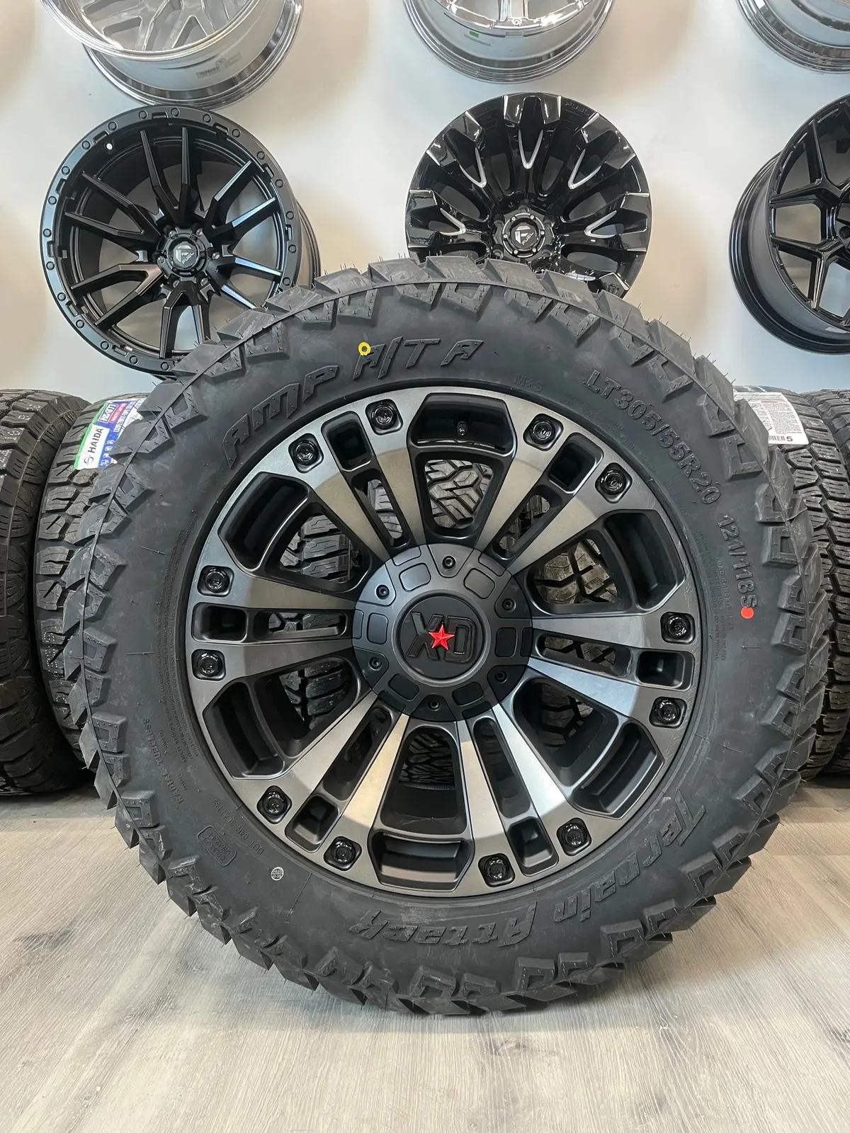 (Set Of Four) Xd851 Monster 20X10 6X135/6X139.7 -18 Matte Blk/Grey Tint | Lt305/55R20 Amp Attack At ( Won’T Fit 2019 + Gm ) 1