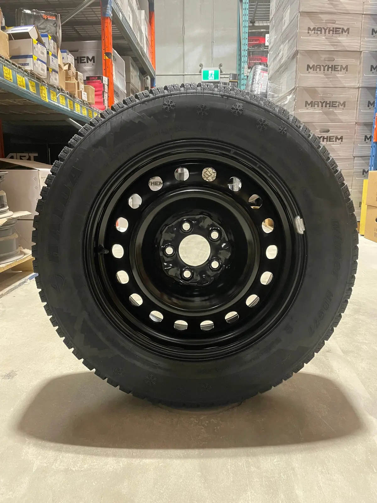 (Set Of Four) Performance Steel Wheel 17X7 5X114.3 +40 | 225/65R17 Haida 677 Ultra-Grip Winter Tires ( Honda, Buick, Mazda, Ford, Chevy And More!) 1