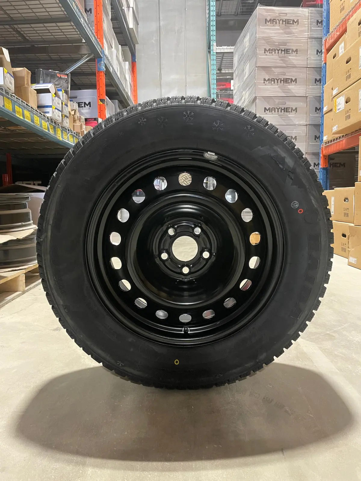 (Set Of Four) Performance Steel Wheel 17X7 5X108 +50 Blk | 225/65R17 Haida 677 Ultra-Grip Winter Tires ( Ford Bronco Sport, Ford Escape And More! ) 1
