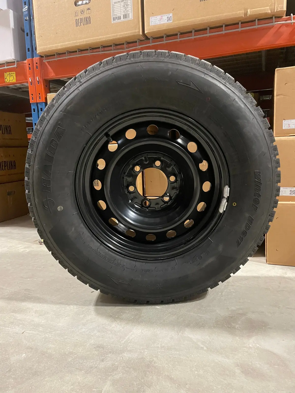 (Set Of Four) Performance Steel Wheel 17X7 6X139.7 +14 Blk | 265/70R17 Haida 617 Winter ( Gmc, Chevy 1500, Yukon, Tahoe, Tacoma ) 1