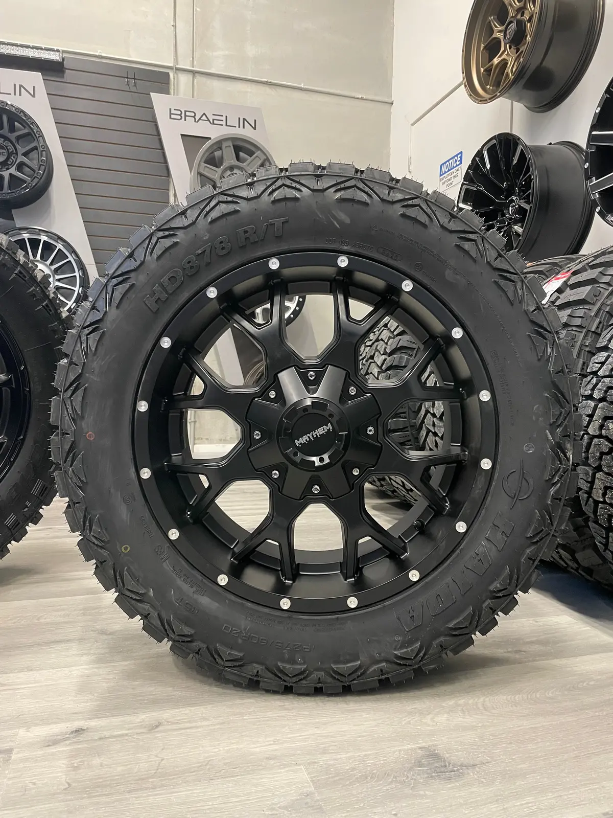 (Set Of Four) Mayhem Warrior 20X9 6X135/6X139.7 +18 106Mm Matte Blk 275/60R20 Haida 878 R/T Tires 1