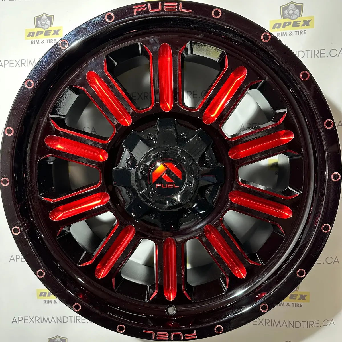 Fuel Off-Road Hardline Gloss Black Milled Red | 20X9 +20 Et 5X127/5X139.7 1