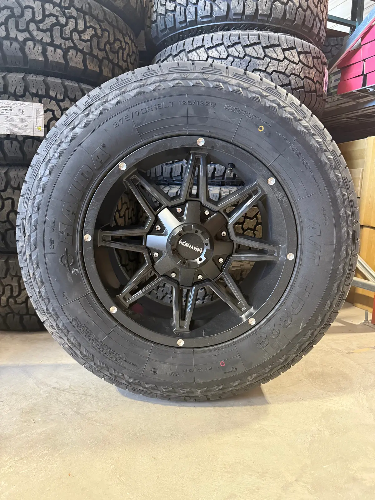 (Set Of Four) Mayhem Rampage 18X9 8X170 +18 Matte Blk | Lt275/70R18 Haida 828 1