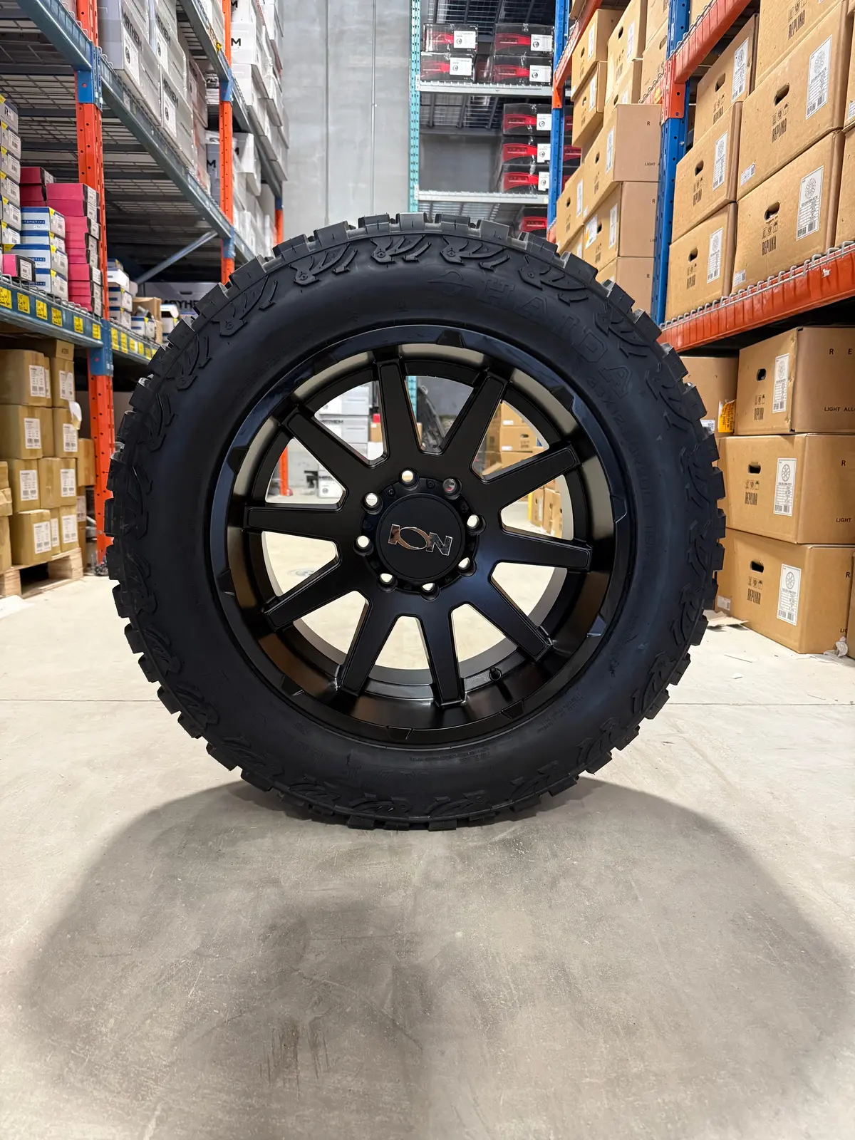 (Set Of Four) Ion 143 20X10 8X165.1 -19 Matte Blk | 33X12.50R20lt Haida Hd 877 X/T 3Pms 1