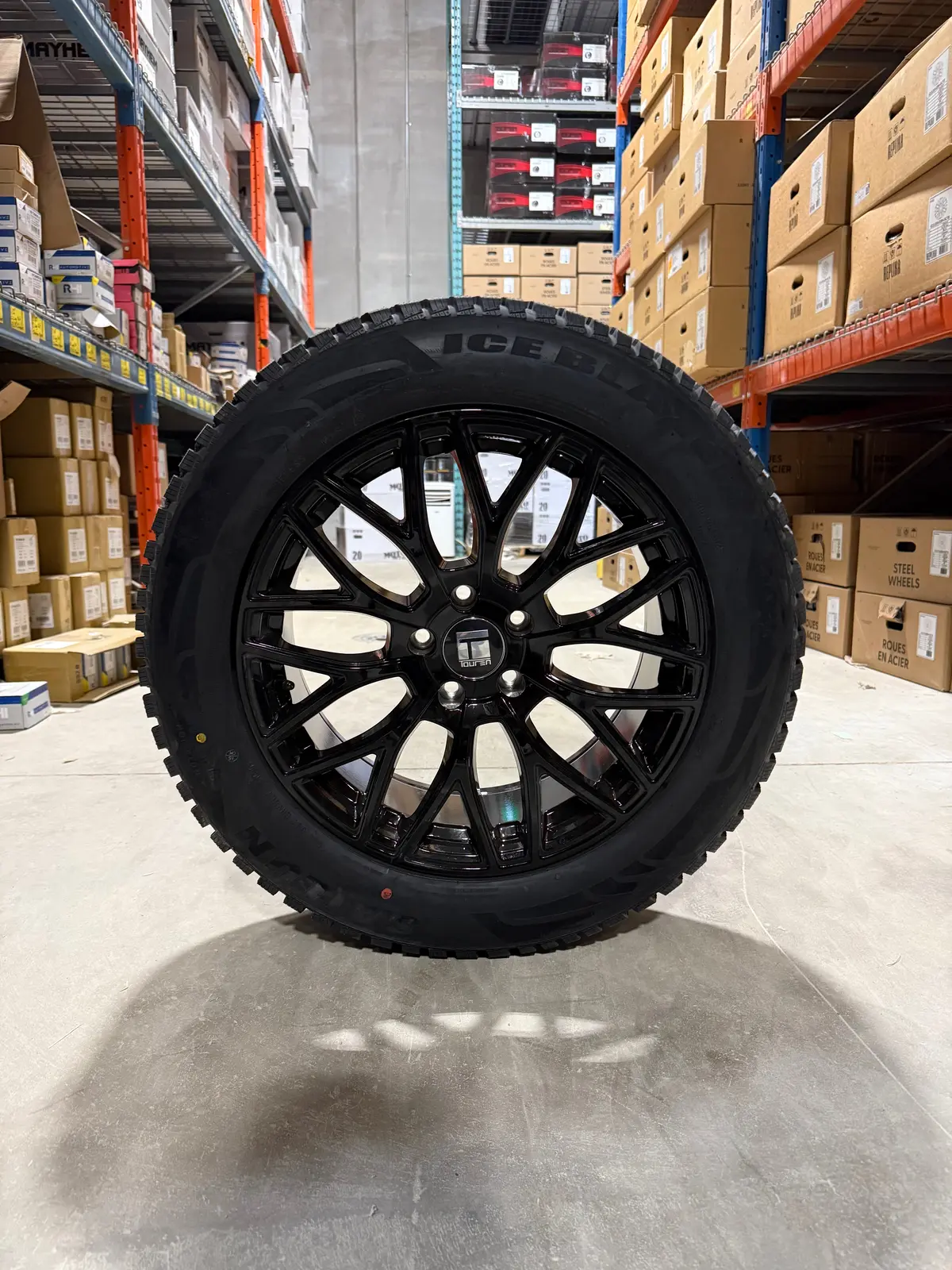 (Set Of Four) Touren Tr76 18X8 5X114.3 +35 Gloss Blk | 225/60R18 Sailun Iceblazer Wstx 1