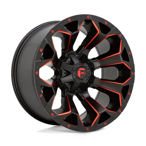 Fuel Assault 20X10 -22 6X135/6X139.7 106.1 Matte Black Red Milled 1