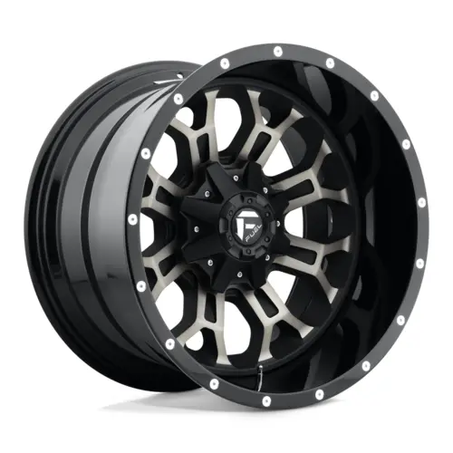 Fuel Crush 17X9 +1 6X135/6X139.7 106.1 Gloss Machined Double Dark Tint 1
