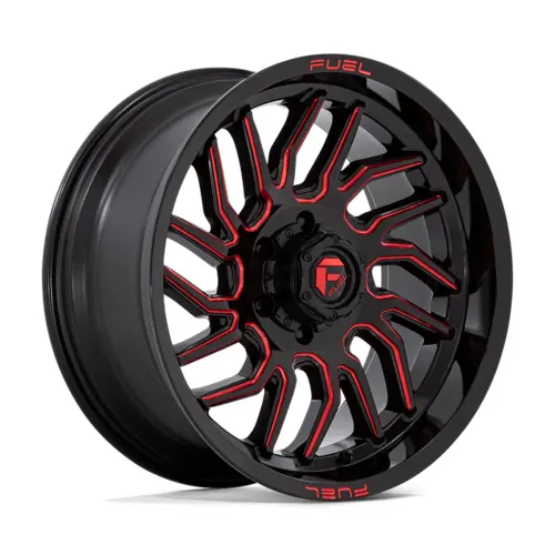 Fuel Hurricane 20X9 +20 8X170 125 Gloss Black Milled Red Tint 1