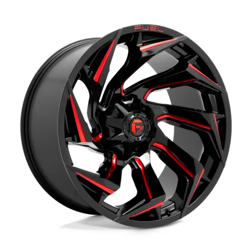 Fuel Reaction 18X9 +1 5X139.7/5X150 110.2 Gloss Black Milled W/ Red Tint 1