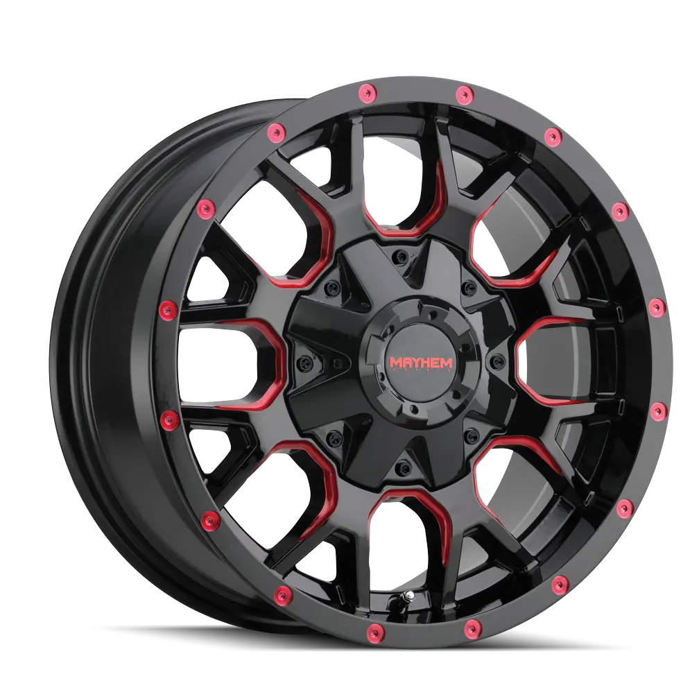 Mayhem Warrior 8015 Black With Prism Red | 20X9 5X139.7/5X150 +18 87Mm 1