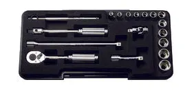 1/4 Sq. Dr. Socket Set   6 Point  Plastic Case 31 Pieces 1