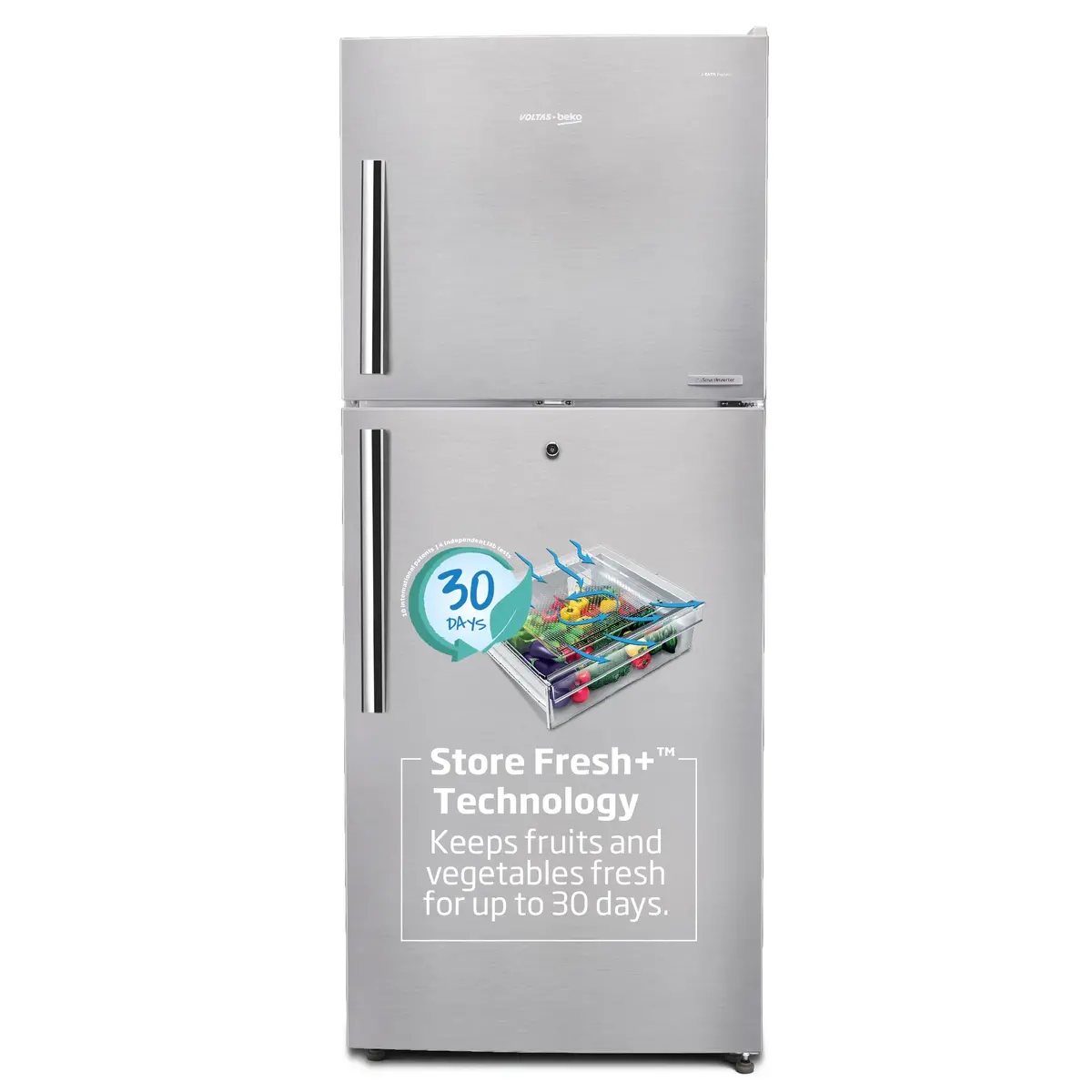 470 L 2 Star Inverter Frost-Free Double Door Refrigerator (Rff493if, Silver, Store Fresh+Tm) , Voltas Beko, A Tata Product 1