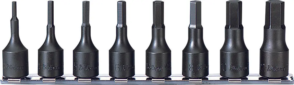 3/8 Sq. Dr. Grip Ring Hex Bit Socket Set, 3Mm-12Mm -  8 Pieces 1