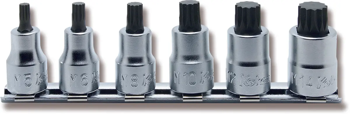 3/8 Sq. Dr. Bit Socket Set Xzn M4-M14 Triple Square 200Mm  7 Pieces 1