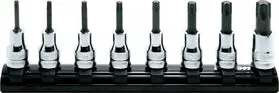 3/8 Sq. Dr. 9 Piece Tamper-Resistant Torxâ® Bit Socket Set T10h-T50h 1
