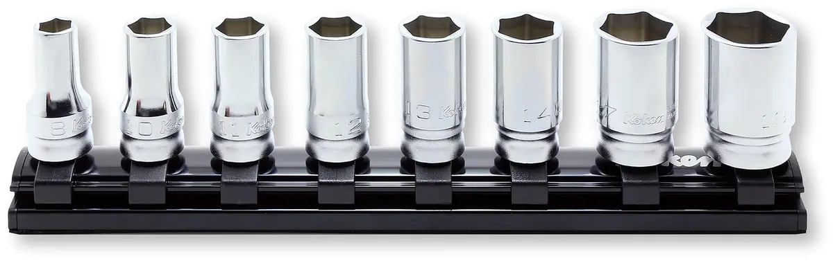 3/8 Sq. Dr. Socket Set  1/4-3/4 12 Point 200Mm  9 Pieces 1