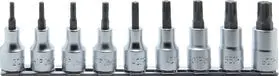 1/2 Sq. Dr. Bit Socket 9 Piece Torxâ® Set  T20-T60 1
