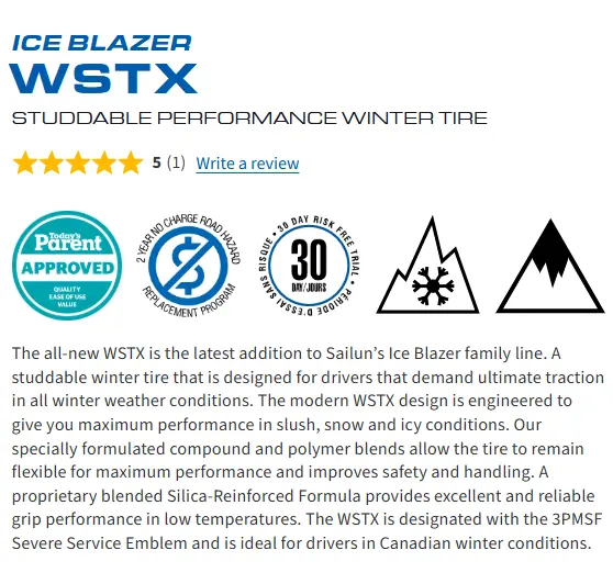 225/45R18 Sailun Iceblazer Wstx Bsw (Studdable) 2