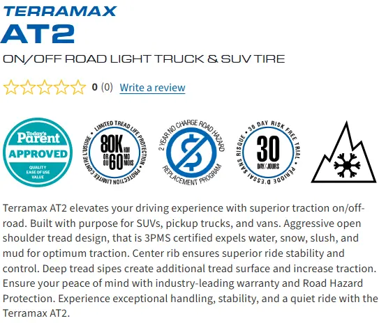 265/65R18 Sailun Terramax At2 4Pr 2