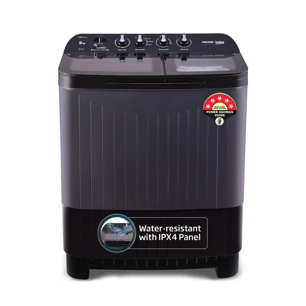9 Kg 5 Star Semi Automatic Washing Machine (Wtt90udx/Bkgr4kptd, Black, With Cassette Filter) , Voltas Beko, A Tata Product 1