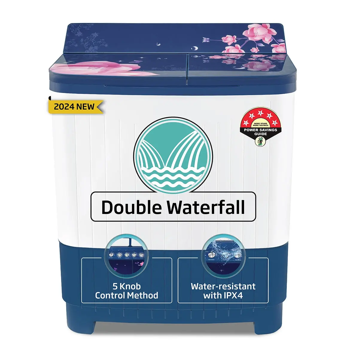 8.5 Kg 5 Star Semi-Automatic Top Load Washing Machine (Wtt85dblg/Flrb5, Blue, Special Pulsator & 5 Knob Control Method, With Double Water Fall Technology) , Voltas Beko, A Tata Product 1
