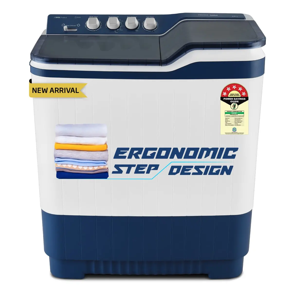 10 Kg Semi Automatic Washing Machine ( Wtt10uea,Blue) , Voltas Beko, A Tata Product 1