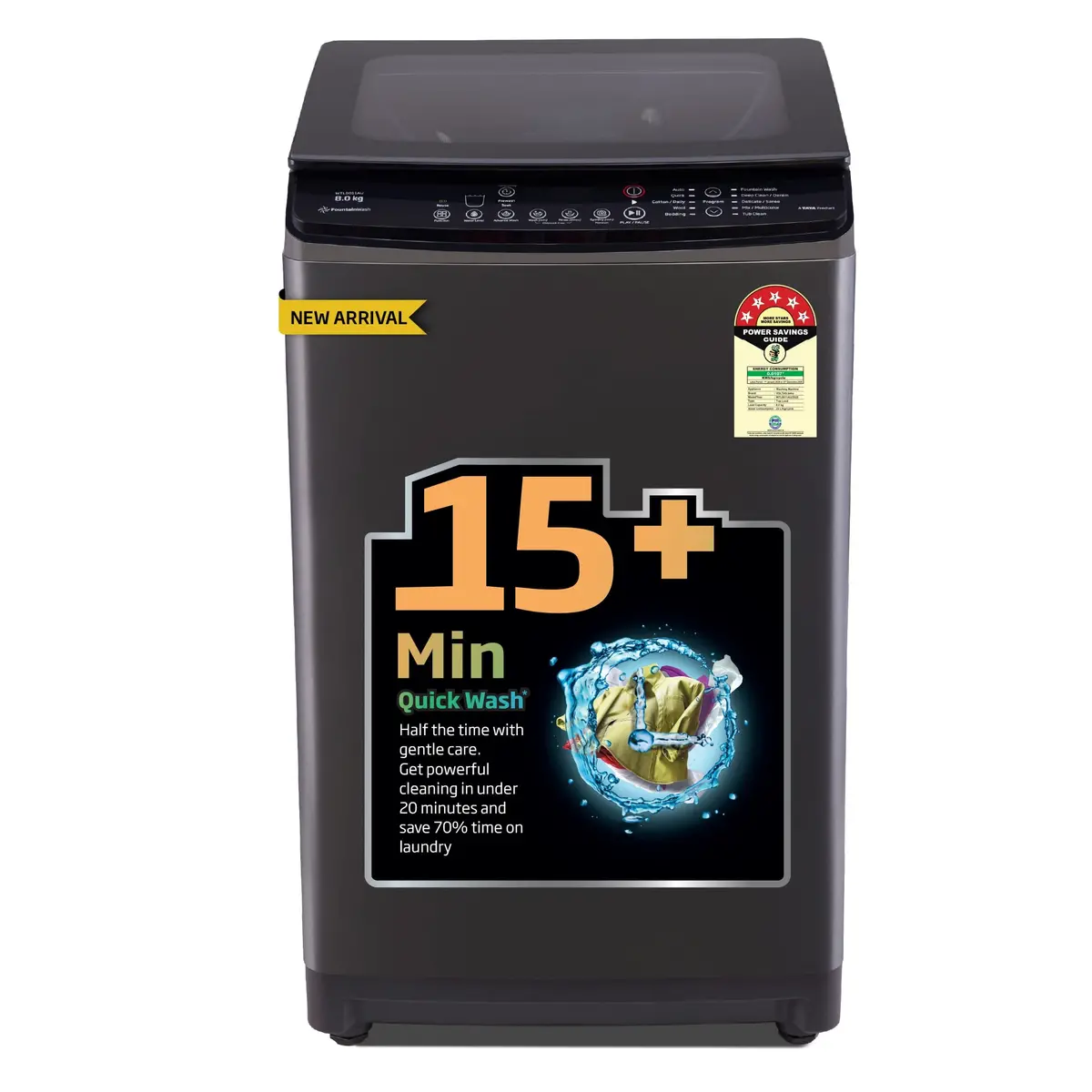 8 Kg 5 Star Fully Automatic Top Load Washing Machine (Wtl8011au, Aqua Wave Drum, Grey) , Voltas Beko, A Tata Product 1